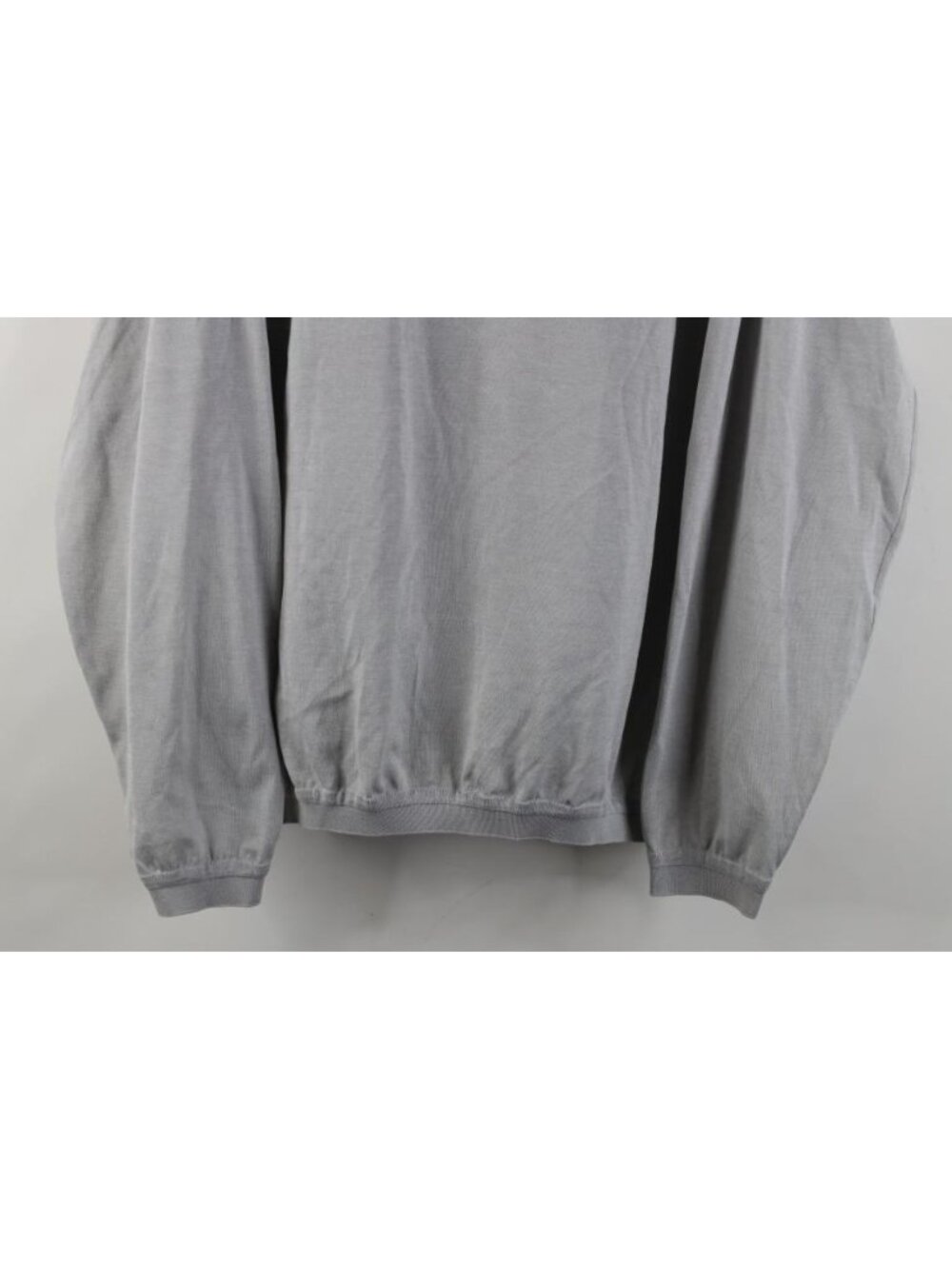 Vtg 90s St Croix Mens Large Blank Knit Mock Neck Lightweight Sweater Lt Gray USA - Picture 3 of 9